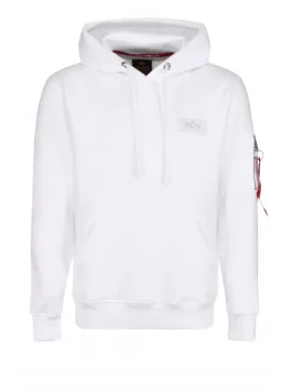 Alpha Industries Hoodie Color White Front Look