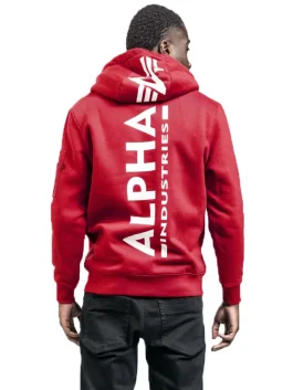 Alpha Industries Back Look Hoodie Color Red