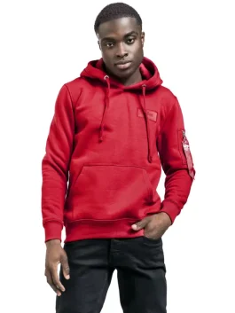 Alpha Industries Front Look Hoodie Color Red