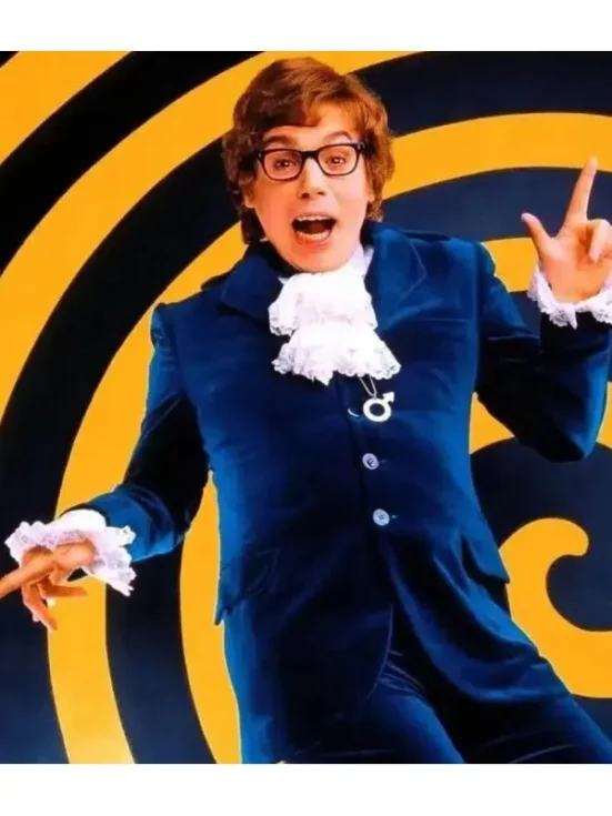 Austin Powers Blue Velvet Suit Groovy Spy Outfit