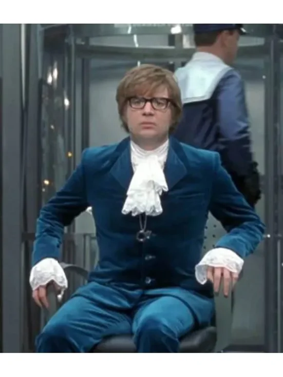 Austin Powers Blue Velvet Suit Groovy Spy Outfit