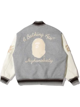 BAPE X HIGHSNOBIETY Varsity Jacket Back Look