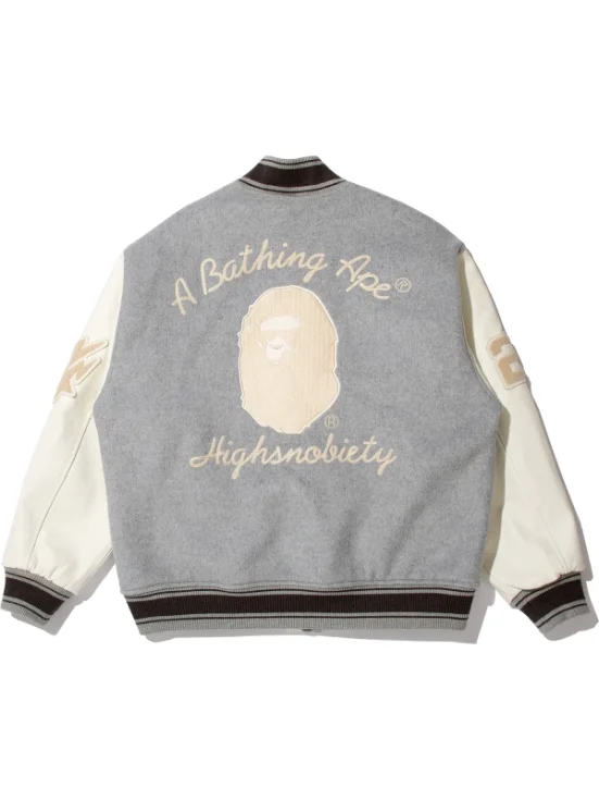 BAPE X HIGHSNOBIETY Varsity Jacket Back Look