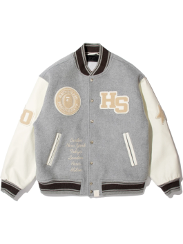 BAPE X HIGHSNOBIETY Varsity Jacket Front Look