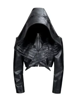 Bat Hat Hooded Short Jacket Front Look