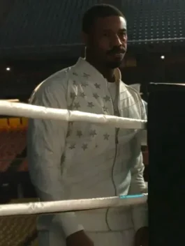 Creed III Michael B. Jordan White Bomber Jacket