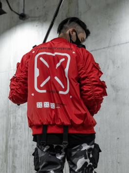 Fabric of the Universe XB-03 Red Bomber Jacket