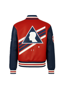 Futuristic ‘X’ Red & Black Leather Jacket Back Look