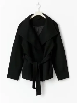 Gina Tricot High Neck Short Jacket Black color front look