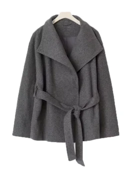 Gina Tricot High Neck Short Jacket Grey color Front look