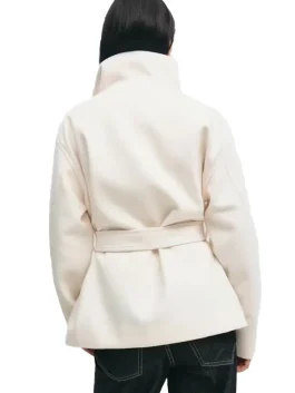 Gina Tricot High Neck Short Jacket White color BAck look