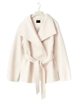 Gina Tricot High Neck Short Jacket White color Back look