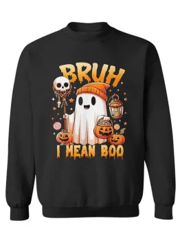 Halloween Ghost Bruh I Mean Boo Pumpkin Sweatshirt