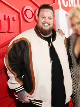 Jelly Roll Billboard 2024 CMT Awards Leather Bomber Jacket