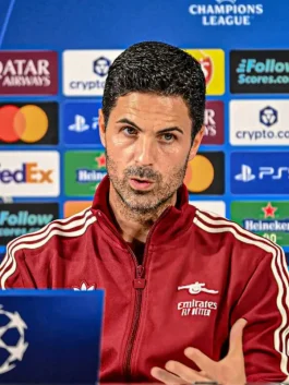 Mikel Arteta UEFA Champions League 202526 Jacket Front Look