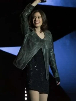 Now You See Me 2 Lizzy Caplan Black Leather Jacket Front Look