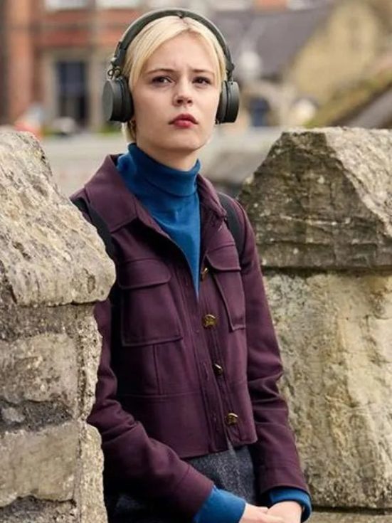 Patience S01 Ella Maisy Purvis Burgundy Jacket