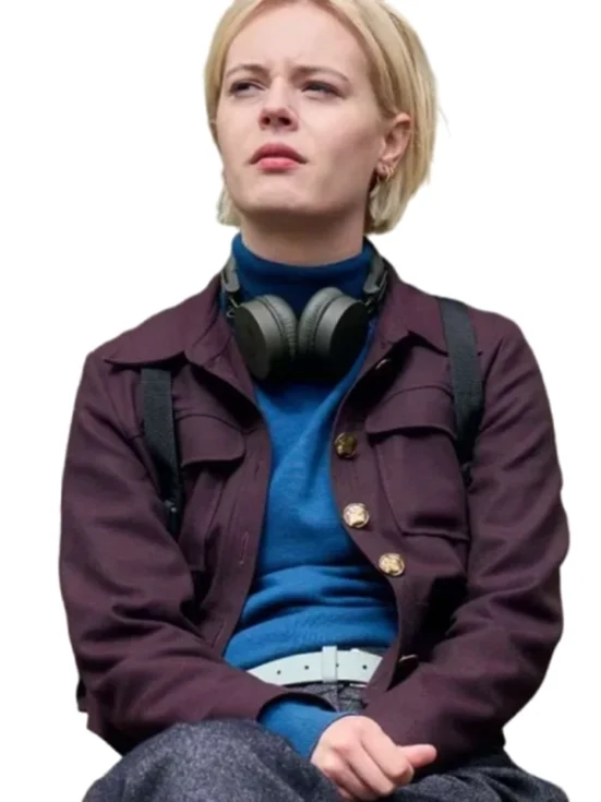 Patience S01 Ella Maisy Purvis Burgundy Jacket