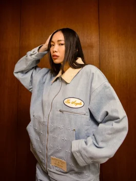 Ryoko Rain x LA Galaxy Denim Jacket Front look