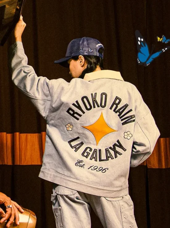 Ryoko Rain x LA Galaxy Denim Jacket Back Look