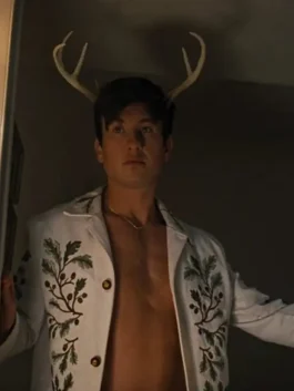 Barry Keoghan White Jacket Front look