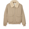 Shearling collar aviator jacket