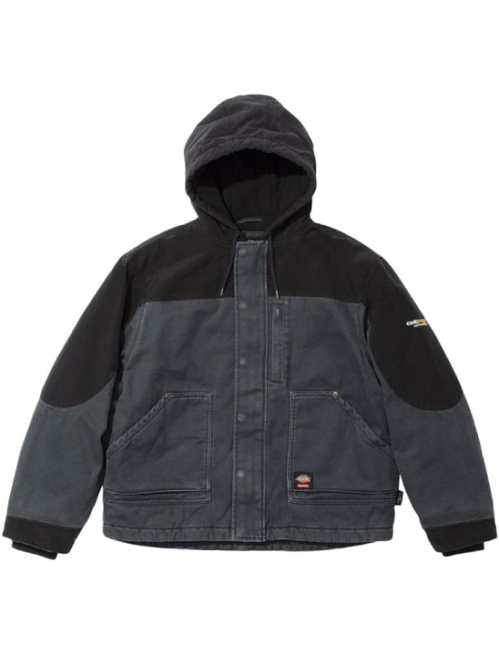 Supreme Dickies Cordura Hooded Work Jacket black color