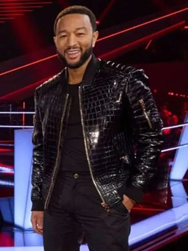 The Voice John Legend Black Leather Jacket