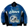 Vintage Detroit Lions Blue Racing Jacket Front Look