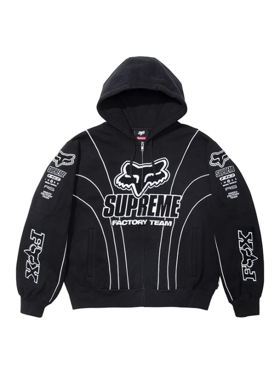 Supreme x Fox Racing Zip Up Hooded Sweatshirt