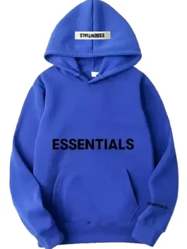 Blue Essentials Hoodie for men casual street style look