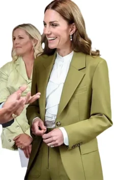 British Fashion Council 2025 Kate Middleton green suit side view