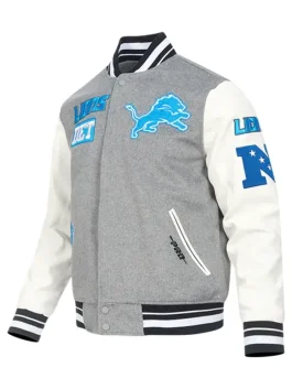 Classic Lions varsity jacket blue logo design