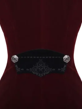 Devil Fashion Men's Jacket Coat – Red & Black Gothic Steampunk Velvet