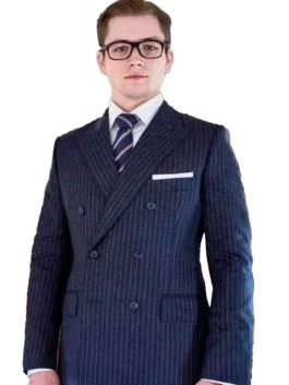 Eggsy Suit Kingsman navy double-breasted suit