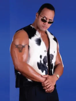 Final Boss Leather Vest inspired by The Rock, tough look with clean finish.