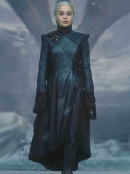 Game of Thrones Daenerys Targaryen black coat outfit for winter cosplay