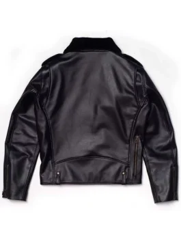 Genuine leather jacket with fur