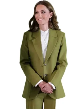 Kate Middleton wearing British Fashion Council 2025 green suit