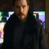 Kit Harington in The Family Plan 2 Black Coat, dramatic scene with a serious expression