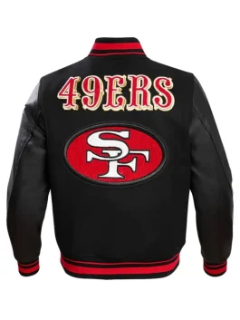 Nfl 49ers Black Varsity Leather Jacket
