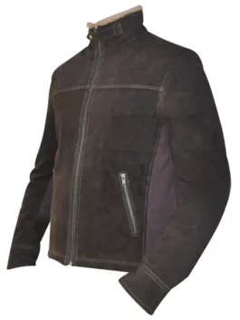 Rick Grimes Season 5 leather jacket front with zipper pockets