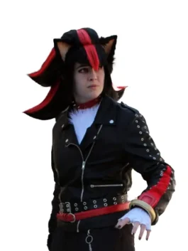 Shadow Cosplay Jacket front view with black red details