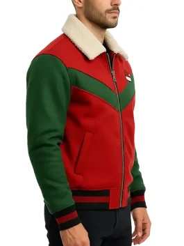 Stylish Christmas Varsity Jacket Red Green for Men 2025