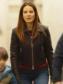 The Family Plan 2 Leather Jacket worn by Michelle Monaghan, designed for style and comfort