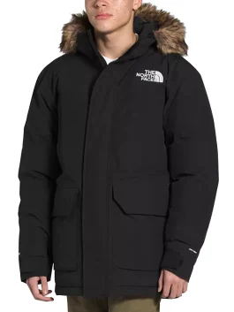 The North Face Men McMurdo Down Parka black winter coat with fur hood