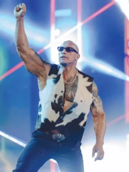 The Rock Final Boss Cowhide Leather Vest for bold and strong outfit styling.