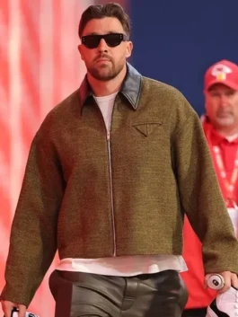 Travis Kelce Chiefs Buccaneers Game Jacket for a sporty, bold and stylish game day look.