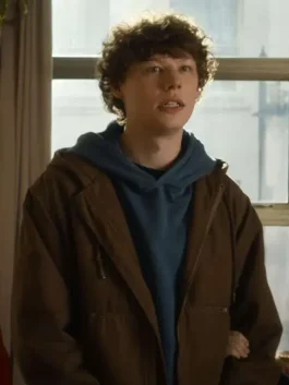 Van Crosby The Family Plan 2 Brown Jacket worn by actor, casual look