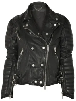 Trendy Black Motorcycle Leather Jacket design